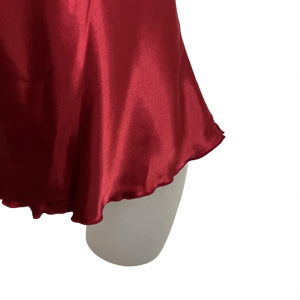 Vintage Y2K Old Navy Top L Pink Satin Babydoll Empire Waist Tie Bow V Neck